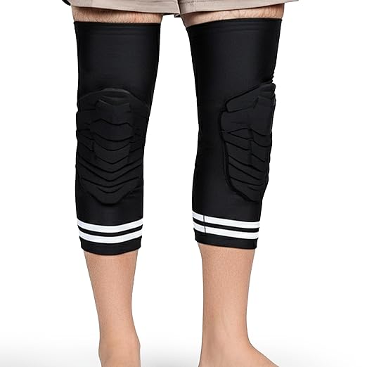 Dirt Defence Basketball Knee Pads - 2Pcs Large Size Padded Knee Compression Sleeve for Legs - EVA Shock-Absorbing Support for Sports Training and Recovery - Volleyball, Soccer, Weightlifting, Baseball - Large
