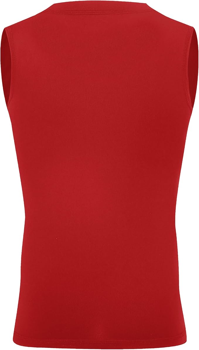Youth Boy Girls Sleeveless Compression Shirt Kid Athletic Tank Top Quick Dry Basketball Football Undershirt