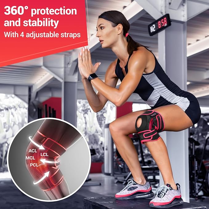 DR. BRACE ELITE Knee Brace with Side Stabilizers & Patella Gel Pads for Maximum Knee Pain Support and knee recovery for men and women-Please Check How To Size Video (Sunrise, Medium)