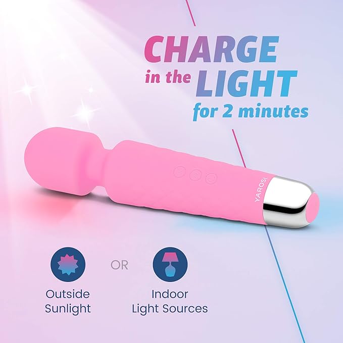 Yarosi Personal Wand Massage Glow in The Dark Vibrator Massager - Strongest Cordless Handheld Vibrating Power - Great Travel Gift - Perfect Vibrate on Neck Back Foot Hand Pains and Sports Injury