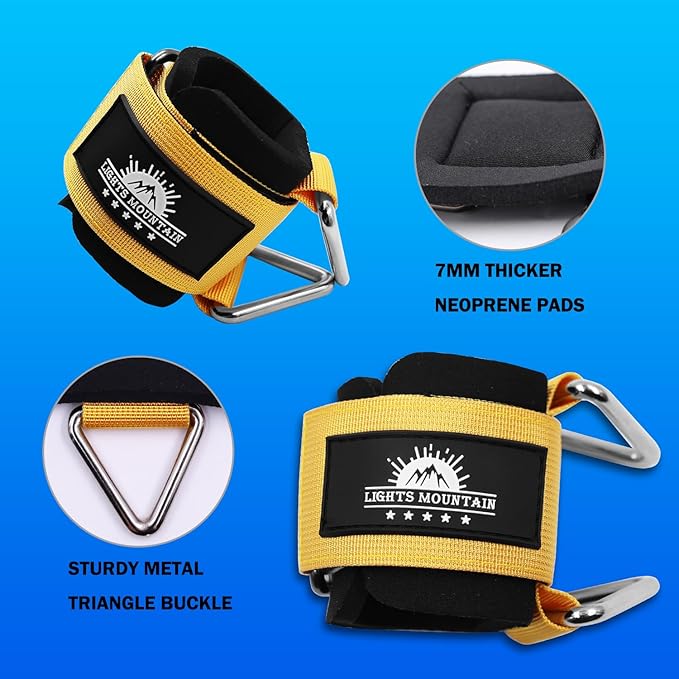 Wrist Cuffs for Cable Machines – Padded & Adjustable Straps for Lateral Raises, Tricep Pushdowns & Strength Training
