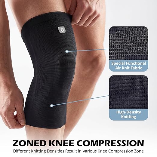 GOOGAH Knee Compression braces 2-Pack - Pain Relief Support for Arthritis, ACL & Meniscus Tears | Breathable Nylon Knee Sleeves for Men & Women | Sizes XXS-2XL