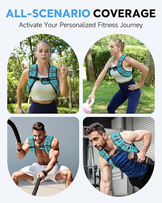 Weighted Vest, 6lb/8lb/12lb/16lb/20lb/25lb Weighted Vest Woman with Detachable Phone Pouch, Suitable for Women, Men, Ideal for Workout, Strength Training, Fitness, Running, Weight Loss, Walking