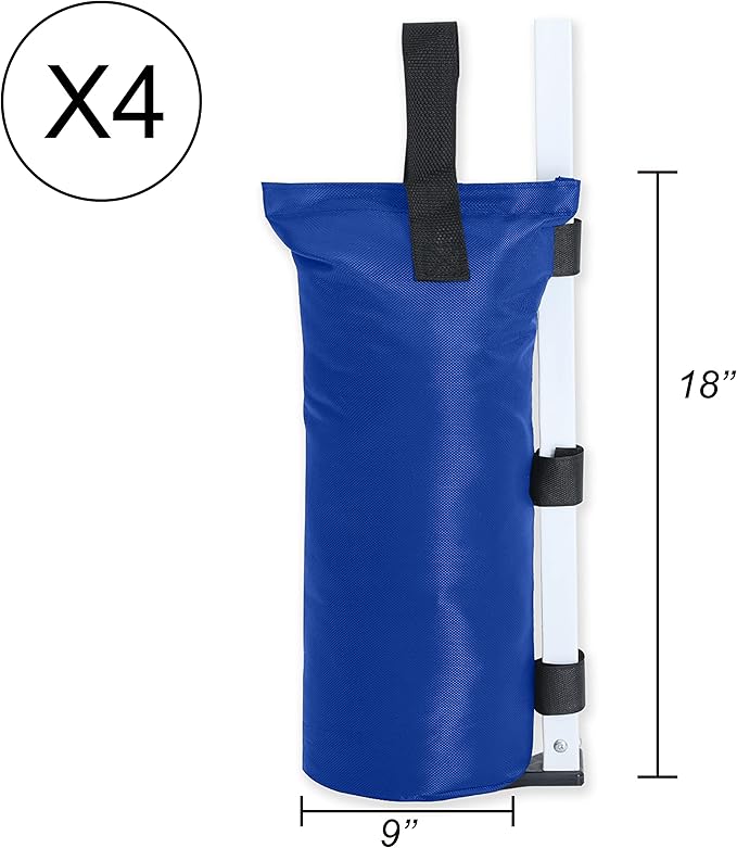 ABCCANOPY Canopy Weights Set of 4-120LBS Sand Bags for Pop up Tent, Weight Bags for Outdoor Gazebo, Trampoline, Pergola, Blue (Without Sand)