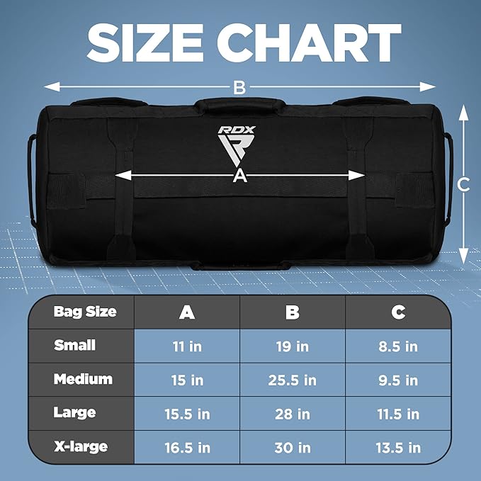RDX Sandbag for Fitness Weights Training, Unfilled Power Bags with Handles, 5-200 LBs Adjustable Weighted Slam Bag for Strength Powerlifting Running Heavy Workout Home Gym Exercise, Sold AS UNFILLED