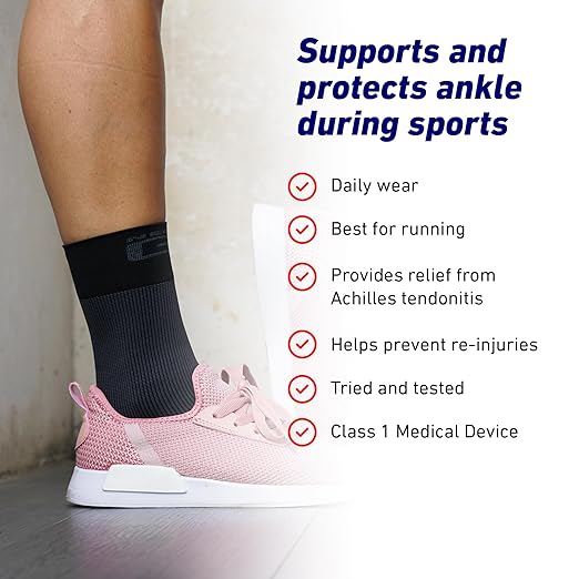 Neo-G Airflow Ankle Compression Sleeve - Sports, Daily Wear - Compression Ankle Brace, Tendonitis Support, Compression Ankle Support for Weak Ankles and Joint Pain - Airflow - L - Black