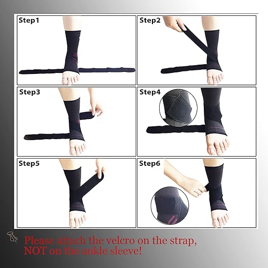 ABIRAM Ankle Brace for Women & Men, Compression Sleeve with Wrap, Foot Support, Foot Sleeves, Ankle Support for Sprains, Plantar Fasciitis Relief Socks, Achilles Tendonitis, Sports