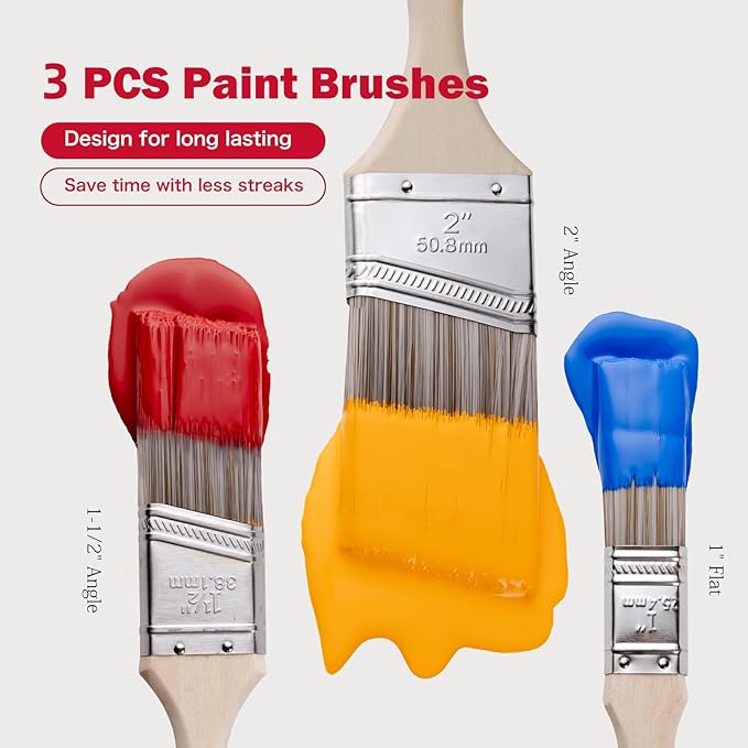 Mister Rui 9" Paint Roller Kit, 20 Piece Paint Brush and Roller Set, 4"9" Microfiber Roller Covers, Painting Supplies for DIY & Professional Painting Projects - Complete Set for Home Improvement