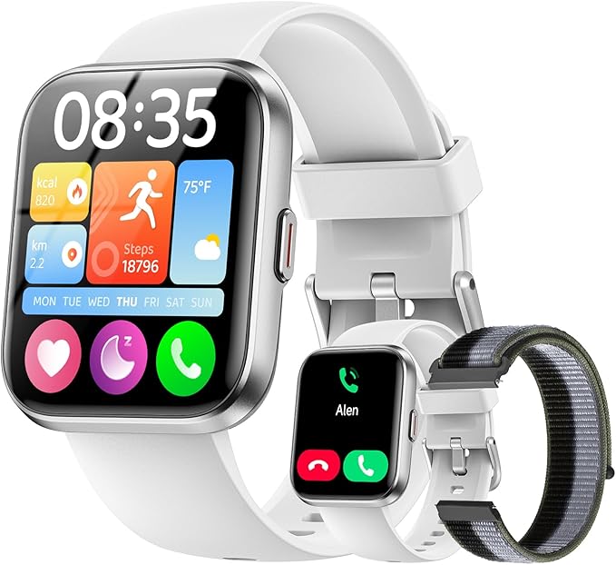 Hingso Smart Watch for Android Phones/iPhones, 1.85" HD Smart Watches for Women Men with Heart Rate/SpO2/Sleep Monitor, 3ATM Waterproof Fitness Tracker Watch with 120 Sport Modes, Health Tracker