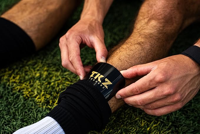 Tekkerz leg sleeve over 20 color variations compatible with grip socks for soccer, football, hockey, rugby athletic socks