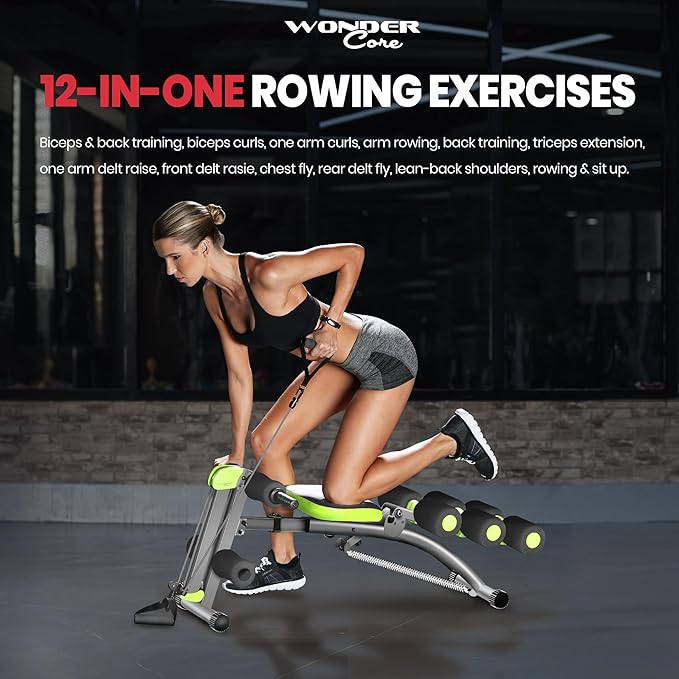 WONDER CORE 2 Total Gym Machine, Ab Workout Equipment, Adjustable Ab Machine for Stomach Workout, Sit Up Exercise Equipment for Home Workouts, Abdominal Trainer, Ab Lounger Exercise Chair