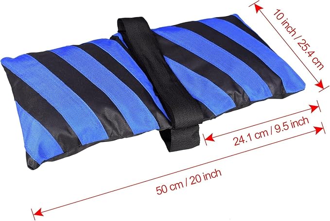 EMART 4 Packs Sand Bags Heavy Duty Sandbags Photography Accessories with 6 Spring Clamps for Backdrop Stand, Light Stand, Photo Tripod, Canopy Weights, Party Pop Up Tent, Fishing Chair, Camping-Blue