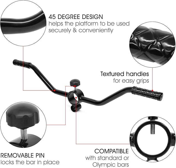 Yes4All Exercise Machine Adjustable T Bar Row Attachment, D Row Handle/Landmine Handle Attachment with Textured Rubber Handles