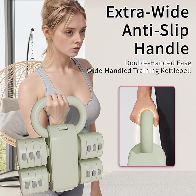 Adjustable Kettlebell Set, 4-in-1 Free Weight Kettlebell sets (5.5lbs 7.7lbs 9.9lbs 12.1lbs) for women, Hand Weight Dumbbell Set of 2 for Home Gym Fitness Training