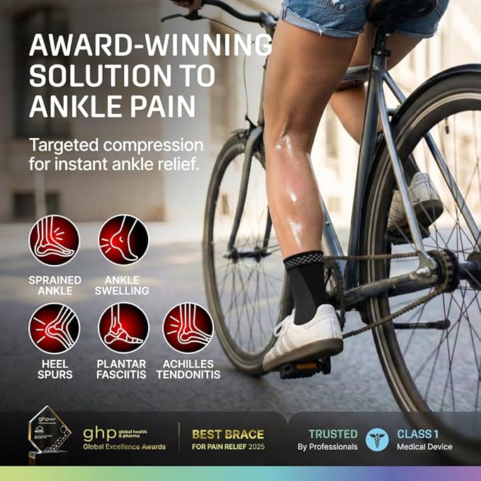 Modvel Ankle Brace for Women & Men - Compression Ankle Sleeve & Foot Brace, Right Left Ankle Support for Sprained Ankle, Achilles Tendonitis, Plantar Fasciitis Relief, Running Basketball Soccer