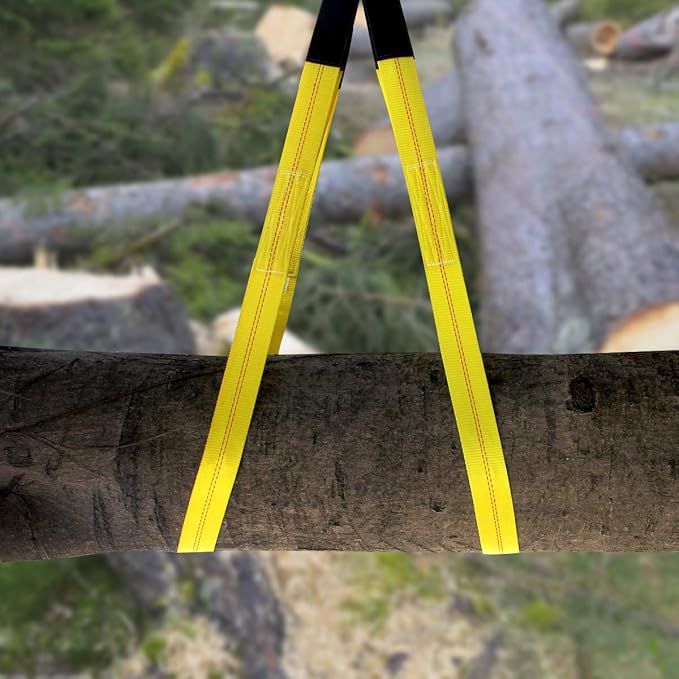 2"x10' Lift Sling Straps, 13,000 lb Load Capacity Heavy Duty Web Sling Tree Saver & Recovery Strap, Double-Layer Polyester Hoist Straps for Towing, Hoisting, Moving, UV Resistant Polyester 2-Pack