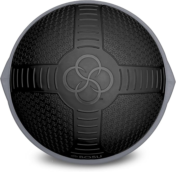Bosu NEXGEN Balance Strength Trainer, Multi-Functional 26" Exercise Ball, Home Gym Equipment for Full Body Workouts, Black with Gray Rim