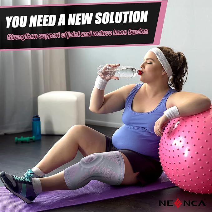 NEENCA Plus Size Knee Brace for Knee Pain, Knee Support with Side Stabilizers & Patella Gel Pad, Knee Compression Sleeve for Meniscus Tear, Arthritis Joint Pain Relief, ACL, PCL, All Sports. Plus Size