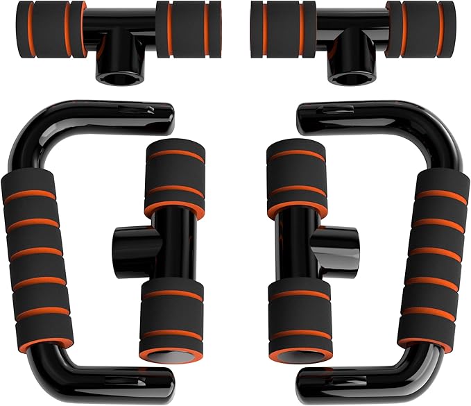 READAEER Push Up Bars Gym Exercise Equipment Fitness 1 Pair Pushup Handles with Cushioned Foam Grip and Non-Slip Sturdy Structure Push Up Bars for Men & Women