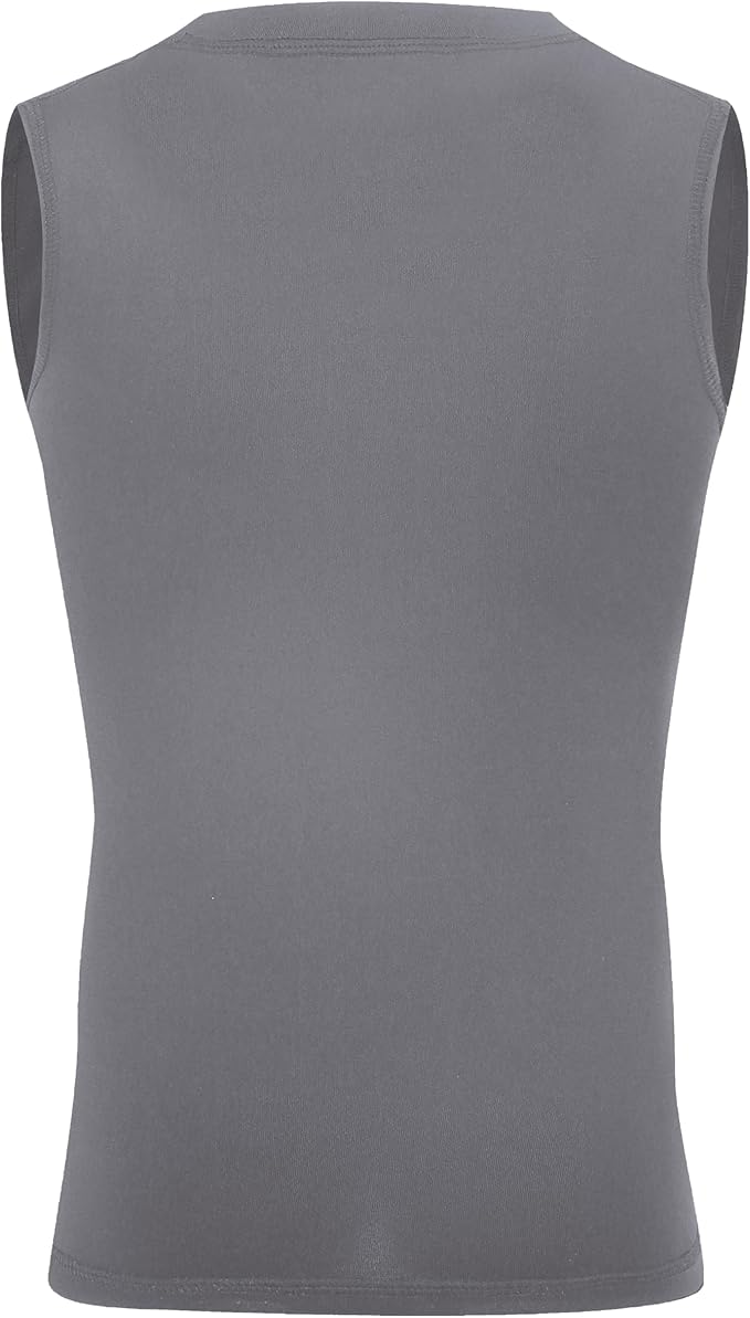 Youth Boy Girls Sleeveless Compression Shirt Kid Athletic Tank Top Quick Dry Basketball Football Undershirt