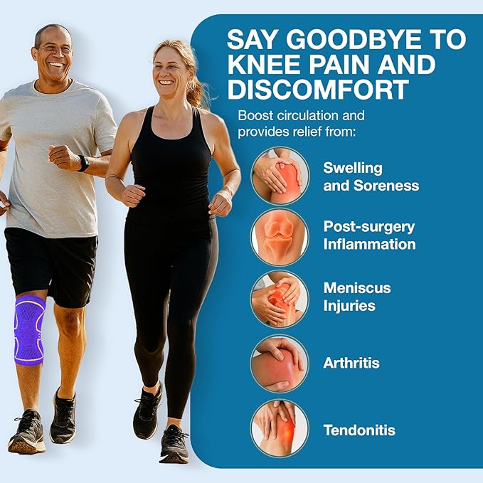 UFlex Athletics Knee Brace for Men and Women Knee Compression Sleeve Support for Arthritis Joint Pain Relief, Workout, Swelling, Sports, Circulation, Running, Recovery Support for ACL & Meniscus Tear