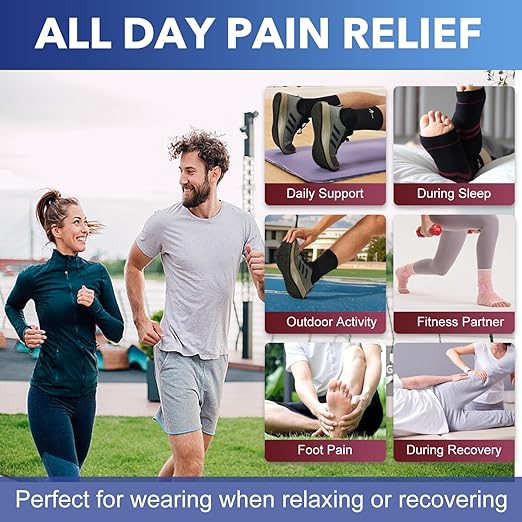 ABIRAM Ankle Brace for Women & Men, Compression Sleeve with Wrap, Foot Support, Foot Sleeves, Ankle Support for Sprains, Plantar Fasciitis Relief Socks, Achilles Tendonitis, Sports