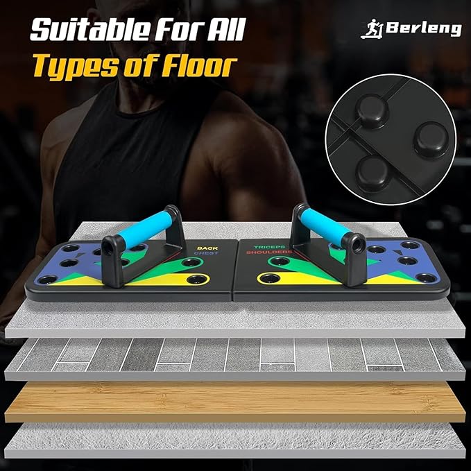 IUT Solid Push Up Board 15 in 1 Home Workout Equipment Multi-Functional Pushup Stands System Fitness Floor Chest Muscle Exercise Professional Equipment Burn Fat