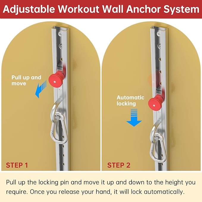 Resistance Bands Wall Anchor Exercise Equipment Platform Base(Length 40"),Adjustable Wall-Mounted Anchor Multi-Purpose Fitness System for Complete Full Body Strength Training