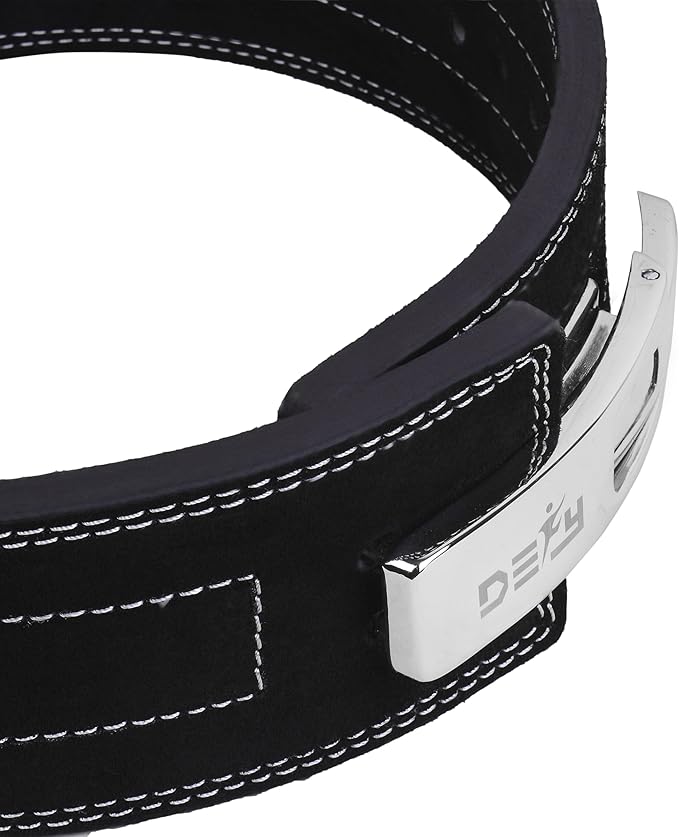 DEFY Weightlifting Lever Belt – 4” Wide Powerlifting Strongman Gym Belt for Men & Women – 10MM Lever Belt for Lower Back Support, Workout, Deadlift & IPF Bodybuilding