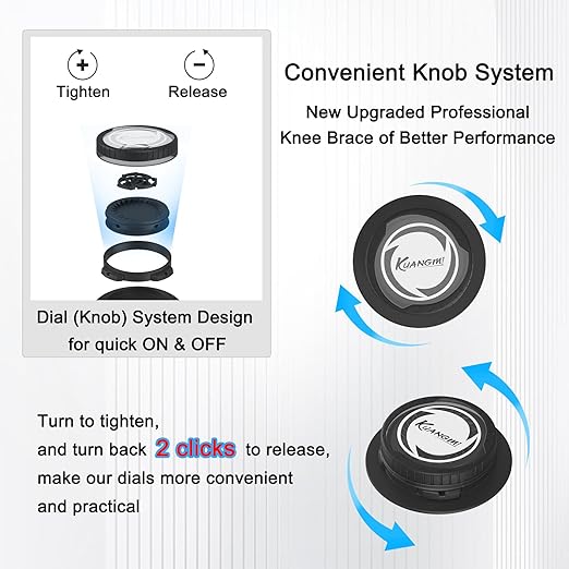 Kuangmi Knob Knee Brace for Pain Relief, Knee Support with Patella Gel Pad & Side Stabilizers, Compression Knee Sleeve for Workout, Arthritis, Joint Pain, Meniscus Tear (Purple Black,Right,X-Large,Single)