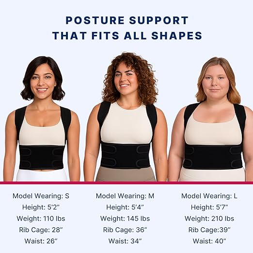 Fit Geno Posture Corrector for Women and Men - Adjustable Back Brace & Straightener for Scoliosis Hunchback Correction Back Pain Spine Corrector Back Support and Posture Trainer (Large)