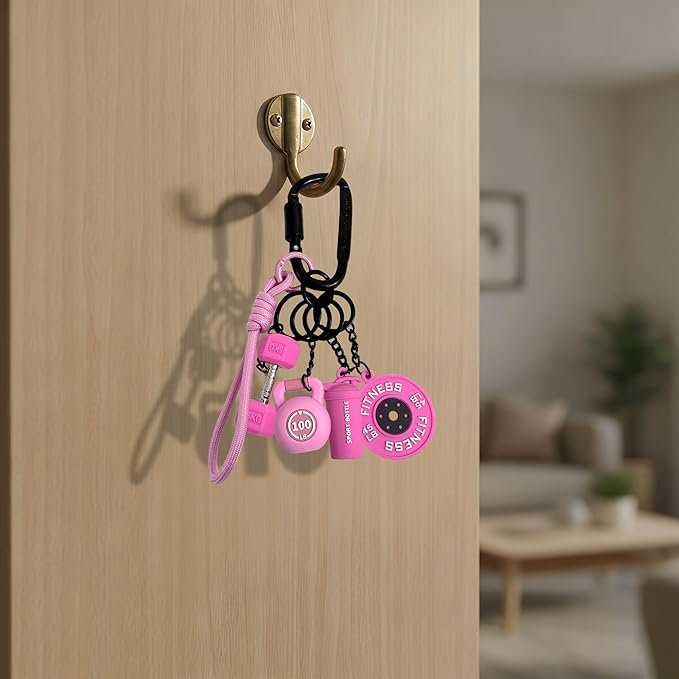 Gym Dumbbell Barbell Kettlebell Keychain - Gym Bag Charms & Fitness Accessories, mothers day gifts for mom