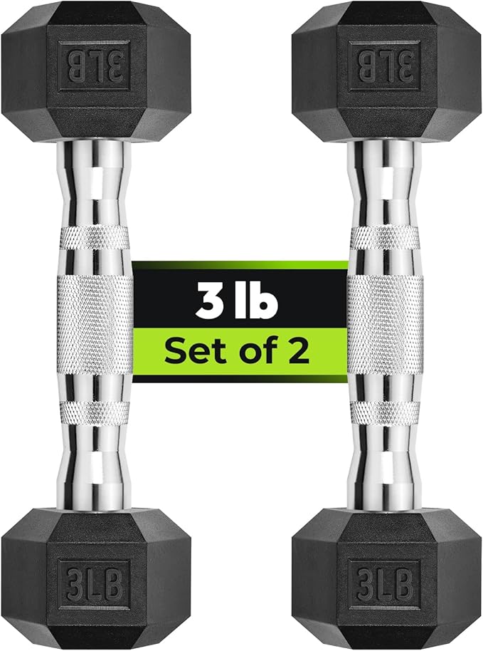 Hex Dumbbell Set, 2.5-65 lb Rubber Encased Exercise & Fitness Dumbbells, Weights Dumbbells Set of 2, Hand Weight for Strength Training