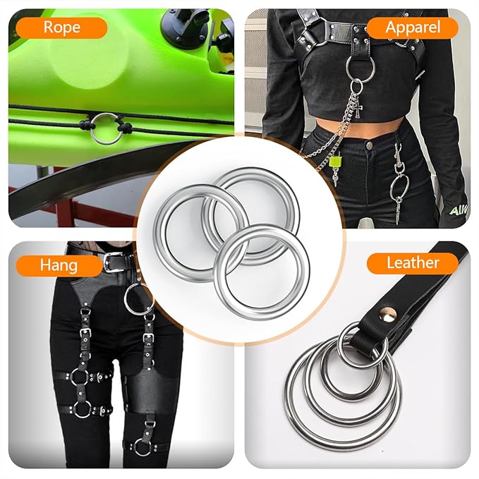 Stainless Steel O Rings 1 Inch, Round Metal Ring Buckles, Solid Welded Metal Loop for Dog Collars, Macrame, Hanging Strap Slings, 15PCS