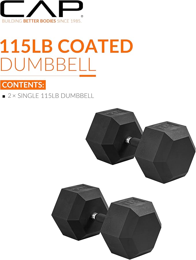 CAP Barbell Coated Dumbbell Weight | Multiple Options Pairs & Sets