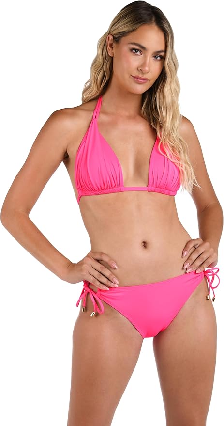 Island Goddess Rouched Halter Bikini Swimsuit Top
