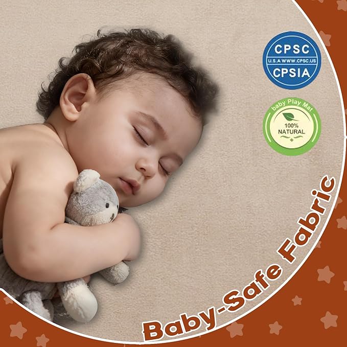 RONGFA Baby Play Mat for Floor,1.3" Thick Elasti-Foam Playpen Mat for Tummy Time, Easy Care with Non-Slip Cushioned for Infant,Kids and Toddler Crawling