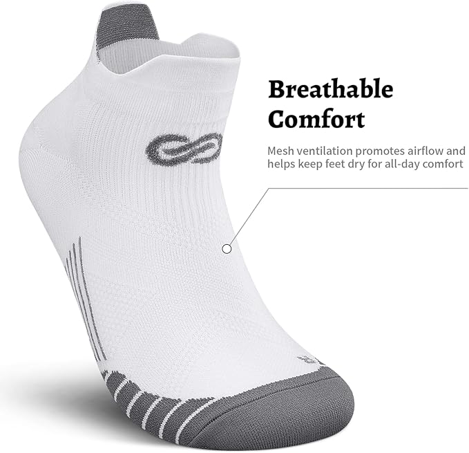 PAPLUS Compression Socks for Men & Women, 2/4/6 Pairs Ankle Running Socks with Arch Support, Ankle Support, Plantar Fasciitis