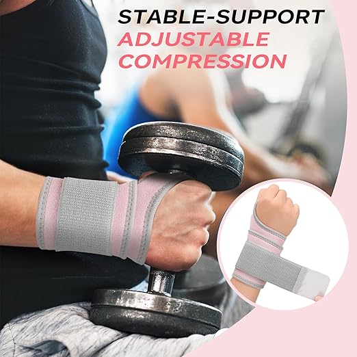 Wrist Brace for Carpal Tunnel 2 Pack Right Left Hand, Adjustable Wrist Brace for Day Night Support, Wrist Support Wraps for Women Men,Tendonitis, Arthritis, Weightlifting, Sports, Pink&Nude