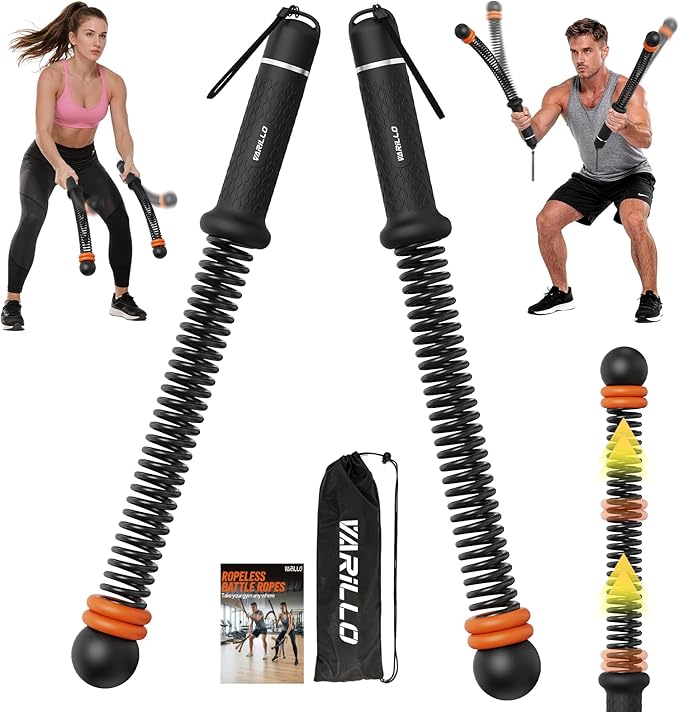 Ropeless Battle Ropes for Home Gym, Portable Cordless Weighted Battle Ropes with Storage Bag, High Calorie Burn for Men & Women, Fitness Equipment for HIIT & Low-Impact Aerobic Training