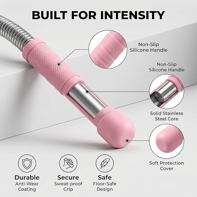 Portable Cordless Training Rope - Full-Body Workout Equipment for Home Gym, HIIT, and Travel-Pink