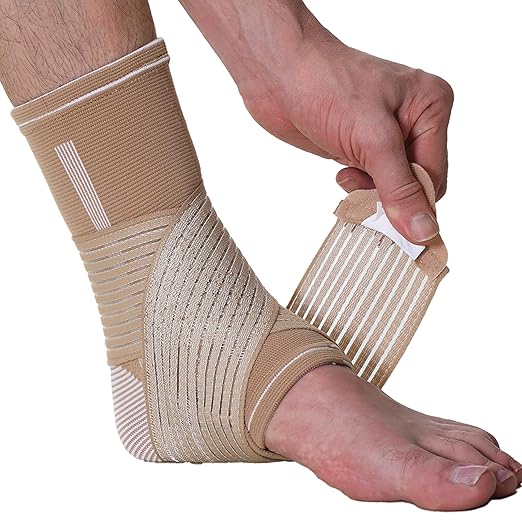 NeoTech Care Adjustable Ankle Support Brace (Beige, Size L, 1 Unit)