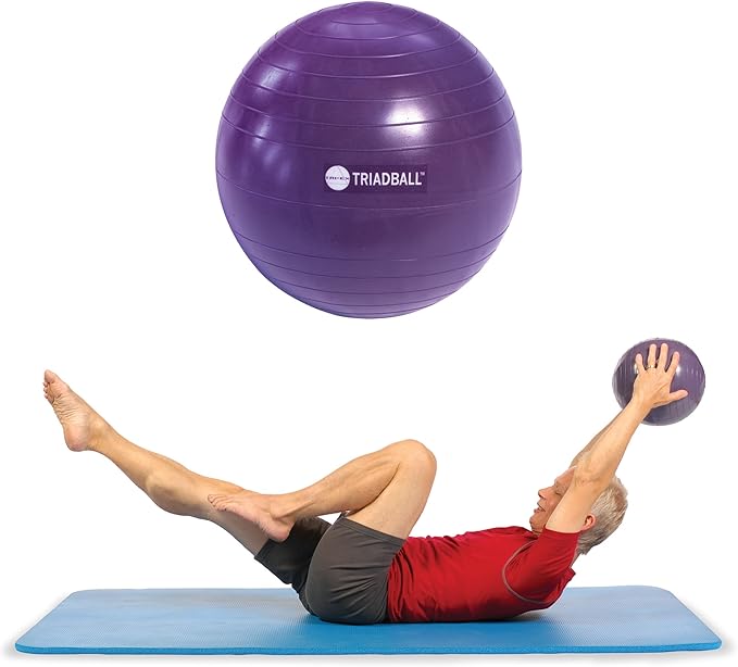 OPTP Triadball – 9½” Diameter Pilates Ball, Adjustable Firmness Workout and Yoga Ball - For Stability and Core Strength Exercise