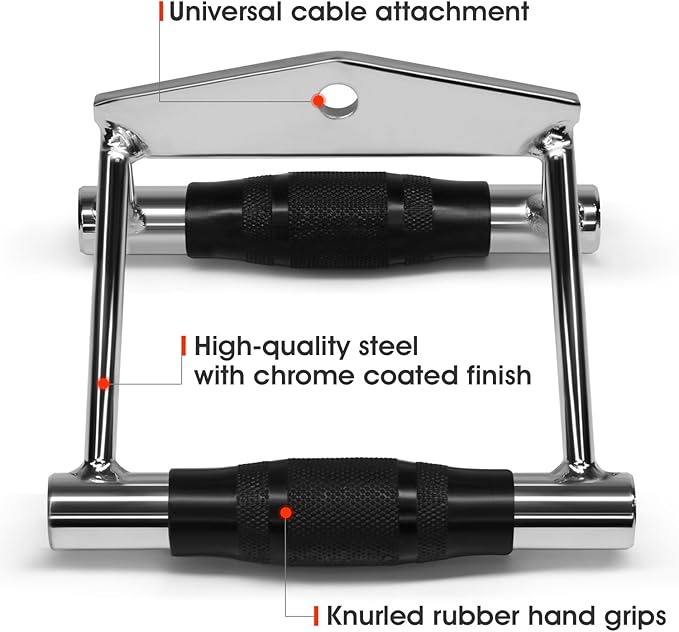 Yes4All Cable Machine Attachment, Double D Handle & Tricep Rope Cable Attachment, Weight Machine Accessories Load 880 LB for Home Gym