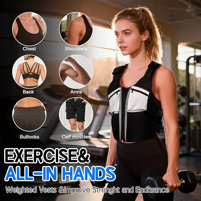 Weighted Vest,Weighted Vest for Women Men adjustable weights for walking,11-20lb Running Vest with Reflective Stripe, Rucking Vest for Strength Training & Cardio Workouts&with Phone Pouch