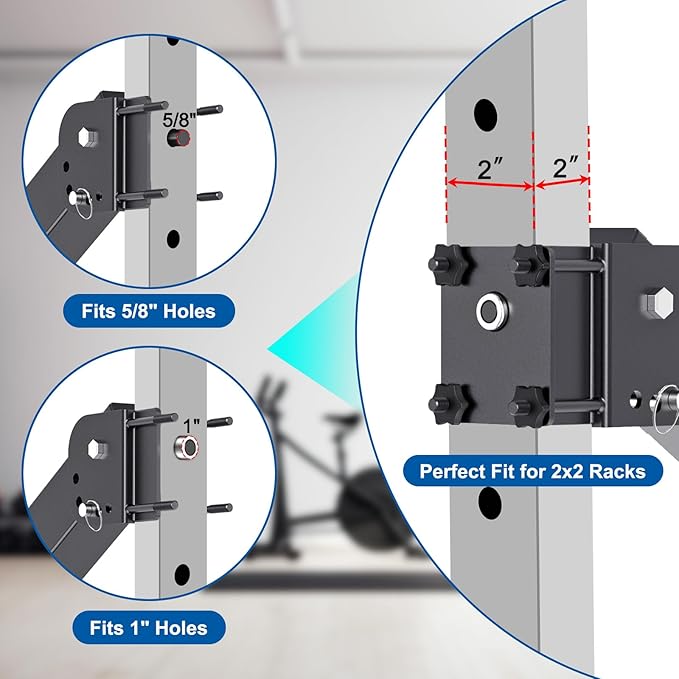 SELEWARE Squat Rack Attachment, Y-Shaped Dip Bar Attachment, Nordic Hamstring Curl Attachment and Lever Arms for 2x2 or 3x3 Power Rack with 5/8" or 1" Hole, Power Cage Accessories for Home Gym