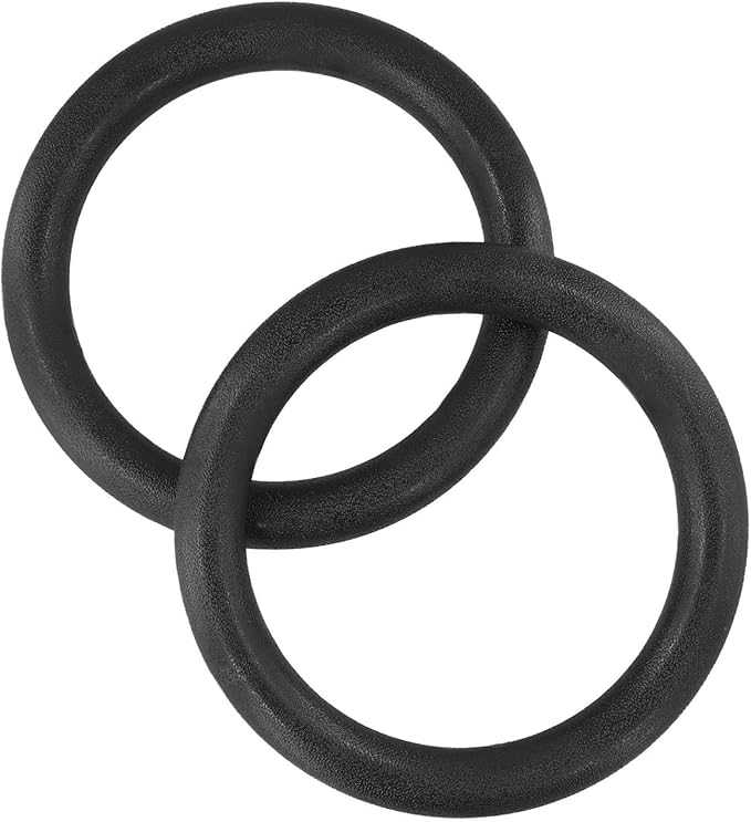 Adjustable 28mm ABS Gymnastic Rings for Strength Training, Bodyweight Workout, and for Home Gym, Portable Fitness Equipment with Enhanced Grip, Black