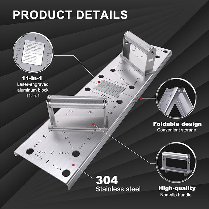 Push Up Bar - Heavy-Duty Stainless Steel Pushup Stands with Non-Slip Base, 500LB Capacity, Portable Home Gym Equipment for Strength Training & Floor Workouts