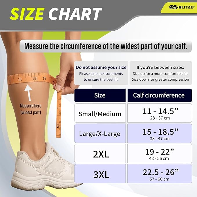 BLITZU Calf Compression Sleeve for Men & Women Footless Compression Socks Support Runners Leg Sleeve Shin Splints Pain Relief