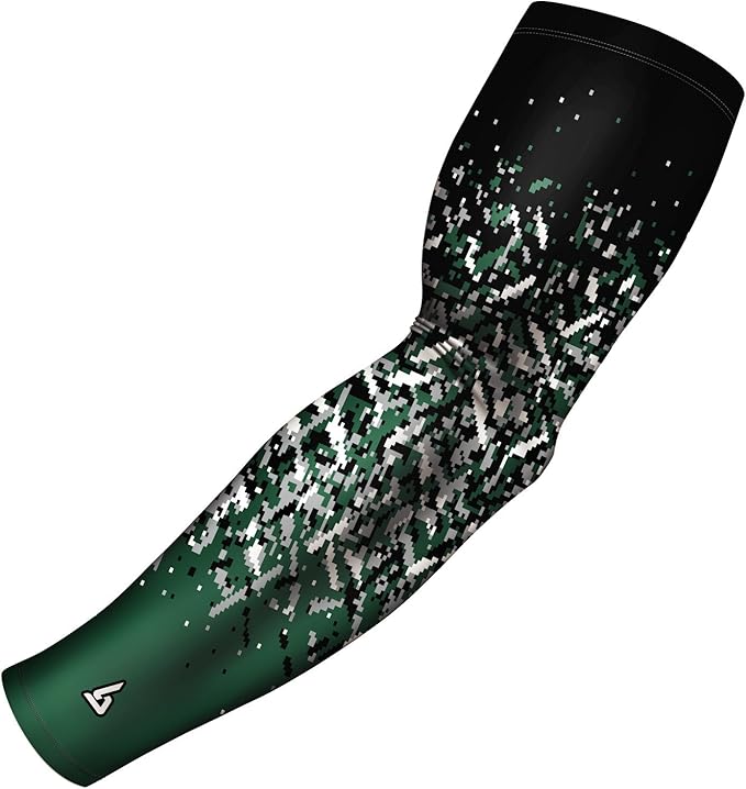 B-Driven Sports Pro Fit Compression Arm Sleeve for Men Women & Youth, Basketball Baseball Football, Single Digital Designs